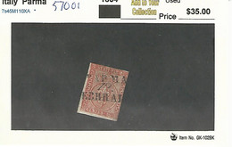57001 ) Italy Parma  1854  Postmark Cancel - Parme
