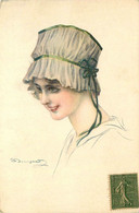 BOMPARD * Cpa Illustrateur * Femme En Coiffe * Mode - Bompard, S.