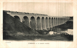N°99782 -cpa Limoges -le Grand Viaduc Avec Train- - Ouvrages D'Art