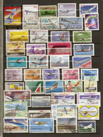 Aviation, Compagnies Aériennes - Petit Lot De 72 Timbres° - Vrac (max 999 Timbres)