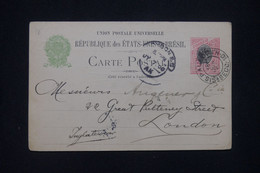 BRESIL - Entier Postal De S. Paulo Pour Londres En 1900 - L 133805 - Entiers Postaux