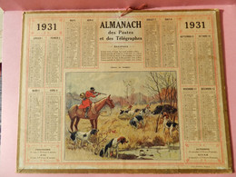 Calendrier Almanach Des Postes 1931 Chasse à Courre - Grand Format : 1941-60