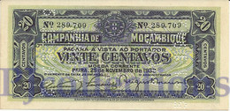 MOZAMBIQUE 20 CENTAVOS 1933 PICK R29 UNC - Mozambique
