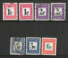 SOUTH AFRICA, 1967, Mixed Cancelled Stamps  , Porto, P56=P60, Scan Nr. 12239 (7 Values Only) - Timbres-taxe