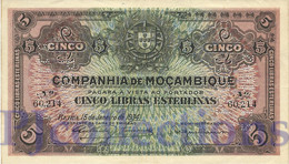 MOZAMBIQUE 5 LIBRAS 1934 PICK R32 AU/UNC - Mozambique
