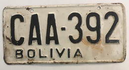 Bolivia Plaque D'immatriculation Rare Et Ancienne  Scarce License Plate Number Plate - Plaques D'immatriculation