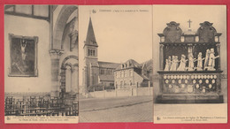 Châtelineau - L'Eglise St. Barthélemy Et Ses Trésors Artistiques / 3 Cartes Postales  ( Voir Verso ) - Châtelet