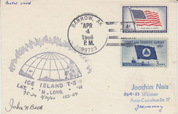 USA Drifting Station Card Ice Island T-3 Signature 31.3.1966 Ca Barrow (RD175) - Arctic Expeditions