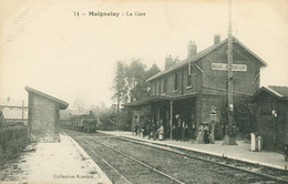 CPA 60 MAGNELAY - La Gare - Arrivée Du Train à Vapeur - Animation - Collect. Rondest N°14* TOP*****2 Scan - Maignelay Montigny