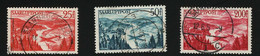 1948 Saar III Michel DE-SL 252 - 254 Stamp Number DE-SL C9 - C11 Yvert Et Tellier DE-SL PA9 - PA11 Used - Aéreo