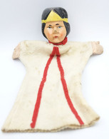 Vintage HAND PUPPET : WOOD HAND CARVED QUEEN PRINCESS GERMAN -  RaRe - 1950's - Marionnette - Marionetas