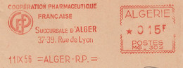 Algérie 1956. Empreinte De Machine à Affranchir Coopération Pharmaceutique Française, Alger - Pharmacy