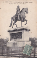 A21440 - PARIS Statue De Henri IV Sur Le Pont Neuf France Post Card Used 1918 Stamp Republique Francaise - Statues