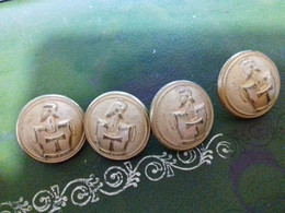 1/ LOT DE 4 BOUTONS DU GENIE GRAND FORMAT 22MM - Buttons