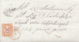 R156 - Lettera Con Testo Del 1871 Da Benevento A Napoli NON AFFRANCATA - Tassata Cent 30 In Arrivo - Taxe