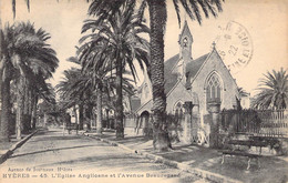 CPA France - Var - Hyères - L'Eglise Anglicane Et L'Avenue Beauregard - Agence De Journaux Hyères - Oblitérée 1922 - Hyeres