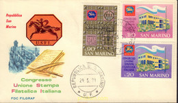 445377 MNH SAN MARINO 1971 CONGRESO DE LA UNION DE LA POSESION FILATELICA ITALIANA - Gebraucht