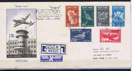 Israel: Airmail FDC Mi 33 - 38  Registered Cover ToNew York - FDC