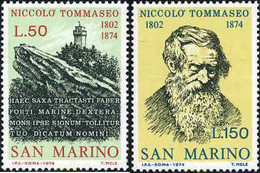 140980 MNH SAN MARINO 1974 CENTENARIO DE LA MUERTE DE NICCOLO TOMMASEO - Gebraucht