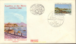 445438 MNH SAN MARINO 1980 20 EXPOSICION FILATELICA INTERNACIONAL "EUROPA" EN NAPOLES - Gebraucht