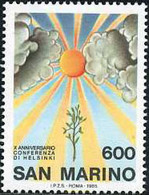 141208 MNH SAN MARINO 1985 10 ANIVERSARIO DE LA CONFERENCIA DE HELSINKI - Gebruikt