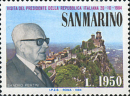 141205 MNH SAN MARINO 1984 VISITA DEL PRESIDENTE ITALIANO SANDRO PERTINI - Usati