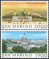 141332 MNH SAN MARINO 1989 LAS GRANDES CIUDADES DEL MUNDO. WASHINGTON - Gebruikt