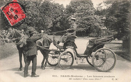 CPA Paris Moderne - Les Femmes Cochers - Hé Cochere !  Etes Vous Libre ? - C M - Artisanry In Paris