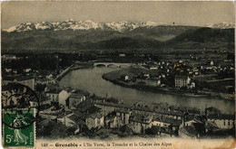 CPA GRENOBLE - L'Ile Verte La TRONCHE Et La Chaine Des Alpes (655047) - La Tronche