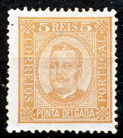 !										■■■■■ds■■ P.Delgada 1892 AF#01 (*) King Carlos Neto 5 Réis 12,5 (x0093) - Ponta Delgada