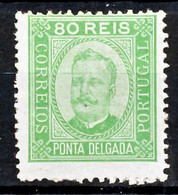 !										■■■■■ds■■ P.Delgada 1892 AF#08 * King Carlos Neto 80 Réis 12,5 (x0103) - Ponta Delgada