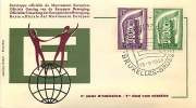 1956  Europa CEPT  FDC Non Adressé Cachet Du Mouvement Européen Oblitération Salon Philatélique Bruxelles - 1951-1960