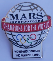 Olympic Games  MARS INCORPORATED OLYMPIC SPONSOR 1992 PIN A12/4 - Jeux Olympiques