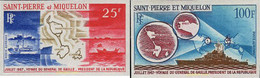 154196 MNH SAN PEDRO Y MIQUELON 1967 VIAJE DEL GENERAL DE GAULLE - Usati