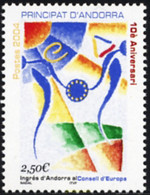 157824 MNH ANDORRA. Admón Francesa 2004 10 ANIVERSARIO DEL INGRESO DE ANDORRA EN EL CONSEJO EUROPEO - Sammlungen