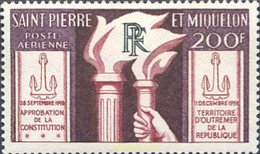 161221 MNH SAN PEDRO Y MIQUELON 1959 APROVACION DE LA CONSTITUCION I VOTACION QUE CONFIRMO LA ANEXION A FRANCIA - Gebraucht