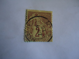 FRANCE  COLONIES   USED STAMPS  2  WITH POSTMARK - Zonder Classificatie