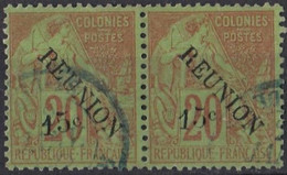 1891 REUNION   Obl 30 Paire - Oblitérés
