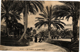 CPA NICE - Les Palmiers Du Jardin Public (203444) - Schienenverkehr - Bahnhof