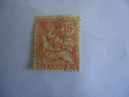 ALEXANDRIA FRANCE  COLONIES   USED STAMPS  WITH POSTMARK ALEXANDRIA 1918 - Altri & Non Classificati