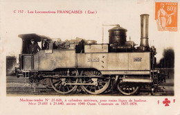 CPA - TRANSPORT - Trains - LOCOMOTIVE Française Etat - Machine Tender N°21 626 - Trains Léger De Banlieue - Fleury PARIS - Treinen