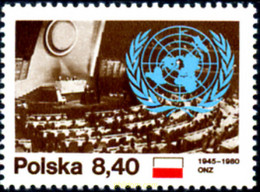 168001 MNH POLONIA 1980 35 ANIVERSARIO DE LA ORGANIZACION DE LAS NACIONES UNIDAS - Non Classés