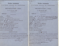 1879 Document Charbon Charbonnages De Noël Sart Culpart à Gilly Vers Namur Bloc Cordonnier De Burlet - 1800 – 1899