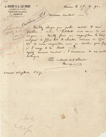 1894 Document Sonet Le Bret Carrières De Saint Fiacre Fours à Chaux à Namur Carrière - 1800 – 1899