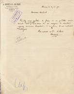 1895 Document Sonet Le Bret Carrières De Saint Fiacre Fours à Chaux à Namur Carrière - 1800 – 1899