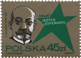 168409 MNH POLONIA 1987 CENTENARIO DEL ESPERANTO - Non Classificati