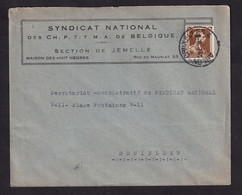 DDCC 841 - Enveloppe TP Col Ouvert Ambulant ARLON-BRUXELLES 4 En 1938 Vers BXL - Entete Syndicat National à JEMELLE - Bahnpoststempel