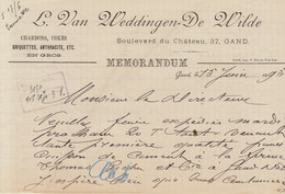 1895 Van Weddingen Gand Vers Charbonnages De Noël Sart Culpart Gilly - 1800 – 1899