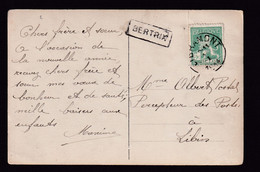DDCC 843 - Carte Fantaisie TP Pellens LIBRAMONT 1914 Vers LIBIN - Griffe De Gare BERTRIX Encadrée - Linear Postmarks