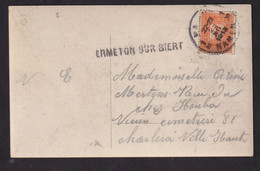 DDCC 844 - Carte Fantaisie TP Pellens NAMUR 1913 Vers CHARLEROI - Griffe D'origine ERMETON SUR BIERT - Linear Postmarks